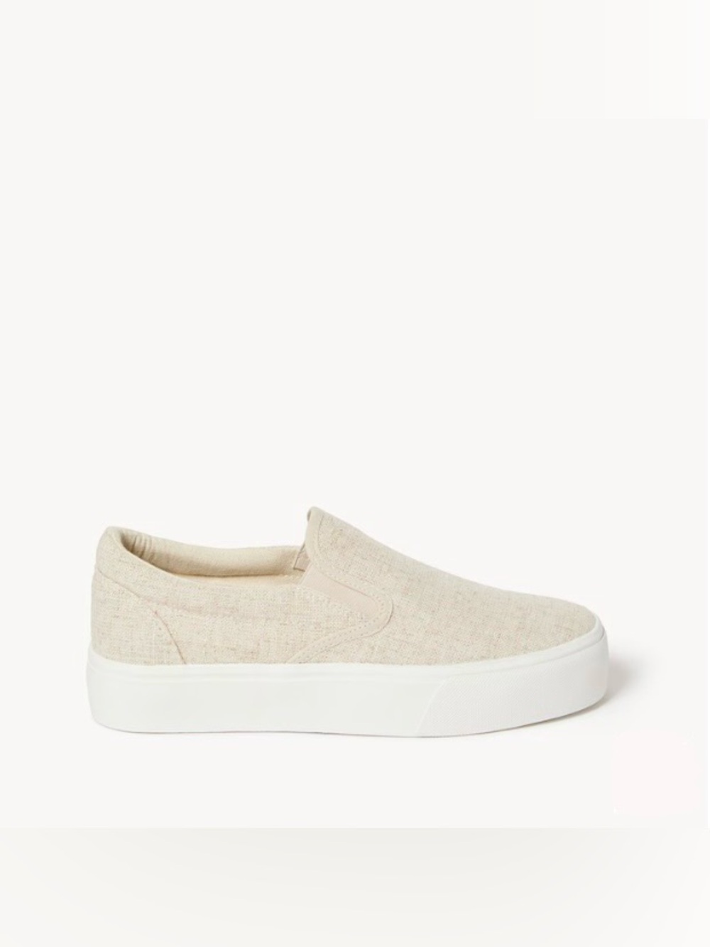 98% Cotton Canvas Platform Slip-On Sneakers Size 7 Cream NWT Joe Fresh